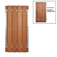 Hardhout 140mm Poort met stalenframe