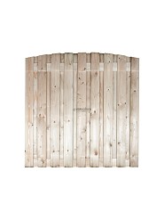 Tuinscherm vuren 19 planks 18mm toog rvs geschroefd 180x180cm verticaal