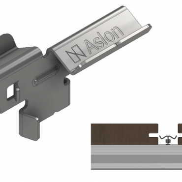 *Rvs clip t.b.v. Alu onderregel per 100st.