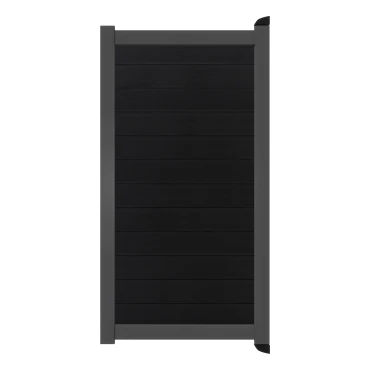 Poort Profi-Fence | 97x197cm | Natural Solid Black | Horizontaal | Antraciet aluminium frame