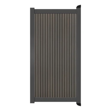 Poort Profi-Fence | 97x186cm | Rhombus Walnut | Verticaal | Antraciet aluminium frame