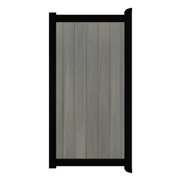 Poort Profi-Fence | 125x186cm | Natural Light Grey | Verticaal | Zwart aluminium frame