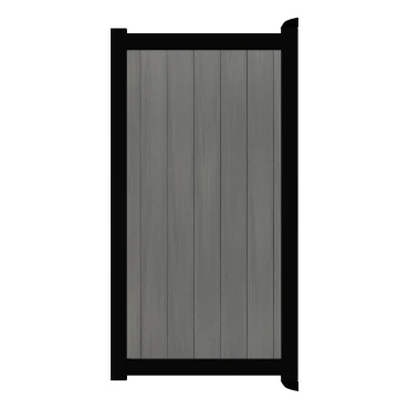 Poort Profi-Fence | 125x186cm | Natural Cloudy Grey | Verticaal | Zwart aluminium frame