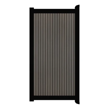 Poort Profi-Fence | 125x186cm | Rhombus Walnut | Verticaal | Zwart aluminium frame