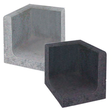 L-hoekelement 30x30x40cm zwart