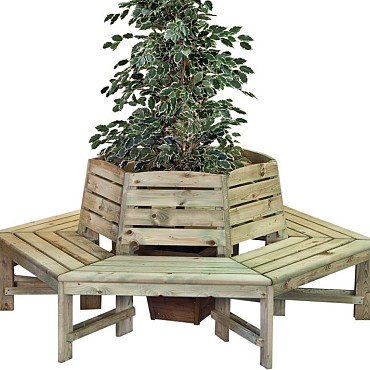 Boombank rond model zware uitvoering Grenen incl. 64 schroeven 5 x 50