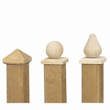 *Paalornament bol op plaat hout 80x80mm