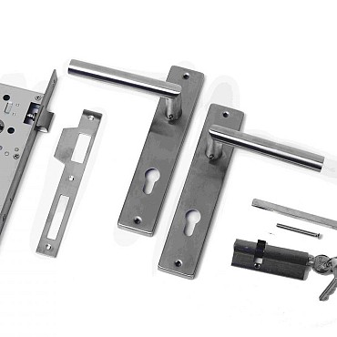 Hang- en sluitwerk compleet Cilinder slotset RVS t.b.v. Kaderframe (smalslot) incl luxe hangset