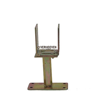 *Paalsteun Carport Voetplaat verstelbaar U-model geel verzinkt tbv paal 80/140 mm