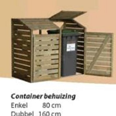 *Container-kast Dubbel Grenen 160cm