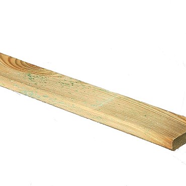 *Plank Vuren geschaafd afgerond 18x70x4200mm