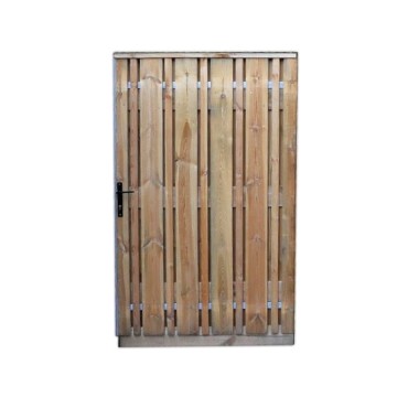 Poort 100cm Schichtcombi Vuren Stalen Frame 100x180cm Verticaal