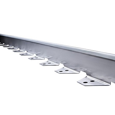 Metalen L-opsluitprofiel RVS 6x95cm inclusief bevestiging