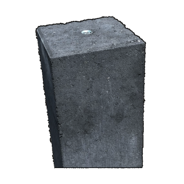 *Betonpoer zwart 20x20x60cm met schroefhuls M16