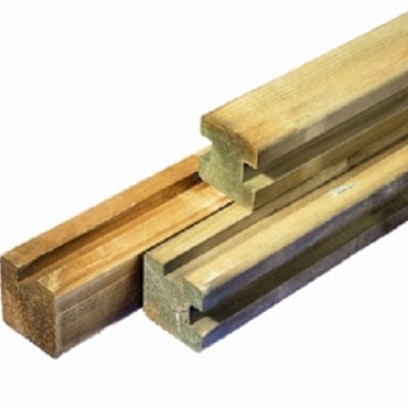 *VierkantPaal sponning 28mm EindPaal Grenen 88x88x2700mm