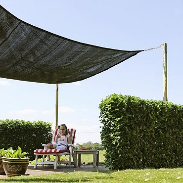 Sunsail schaduwdoek zwart vierkant 360cm