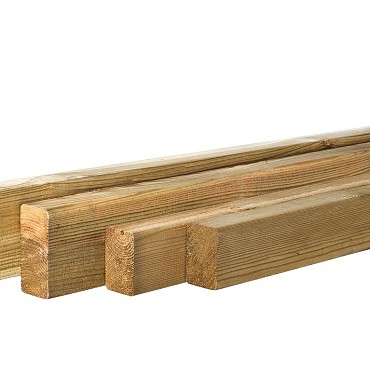 Geschaafde regel 19x70x1800cm Groen ge?mpregneerd