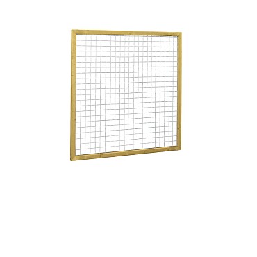 *Zwart gaaspaneel trellis maas 7.5x7.5cm met grenen kader 180x180cm