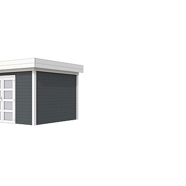 Tuinhuis Parelhoen 400x300cm, antraciet/wit gespoten.