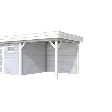 Tuinhuis Tapuit 300x300cm met Luifel 300cm, kleurloos ge?mpregneerd.