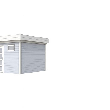 Tuinhuis Tapuit 300x300cm, wit gespoten.