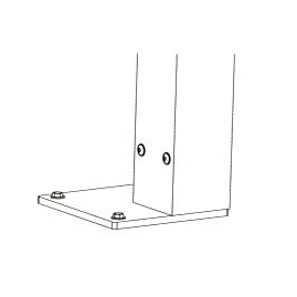 Voetplaat hoek200x200mm t.b.v. 100x100mm Aluminium staander Pergola