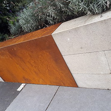 *Cortenstaal t.b.v. 15x15 blok afsluitkap 15x43x200cm (BxHxL)