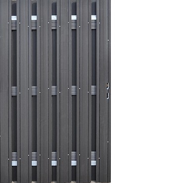 Poort 100cm 9 planks WPC Stalen Frame 100x100cm Verticaal