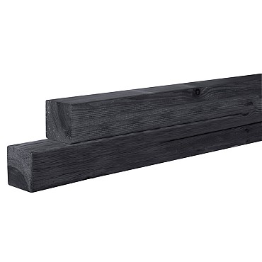 Grenen Paal 88x88x2700mm. zwart ge?mpregneerd