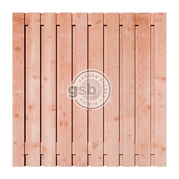 *Tuinscherm Douglas geschaafd 21-pl 16mm recht rvs geschroefd 180x180cm Verticaal