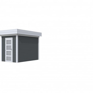 Tuinhuis Kiekendief 200x300cm, antraciet/lichtgrijs gespoten.