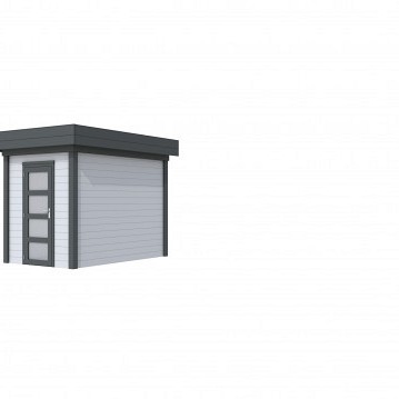 Tuinhuis Kiekendief 200x300cm, lichtgrijs/antraciet gespoten.