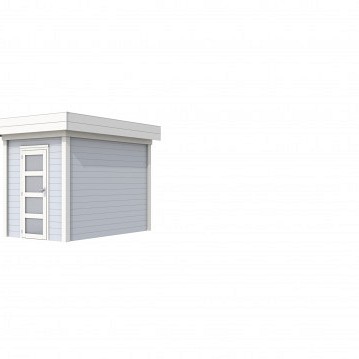 Tuinhuis Kiekendief 200x300cm, lichtgrijs/wit gespoten.