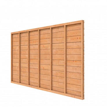 Douglas wandpakket t.b.v. enkelzijdige wand kapschuur Comfort 371x162 cm, onbehandeld.