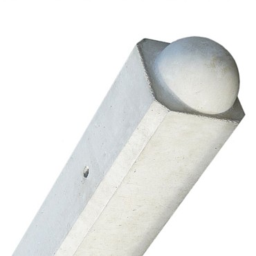 Betonpaal glad Bol Wit 10x10x230cm hoek sponning 37cm (ca. 4 weken levertijd)