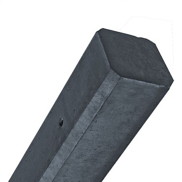 Betonpaal Plat Glad antraciet 10x10x310cm tussen sponning 54cm (levertijd ca. 4 weken)