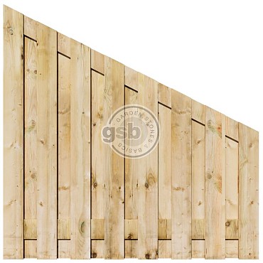 Tuinscherm grenen 17 planks 16mm recht rvs geschroefd 180/90 x 180 cm verticaal