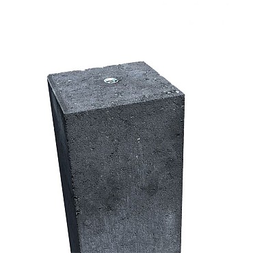*Betonpoer zwart 15x15x60cm met schroefhuls M16