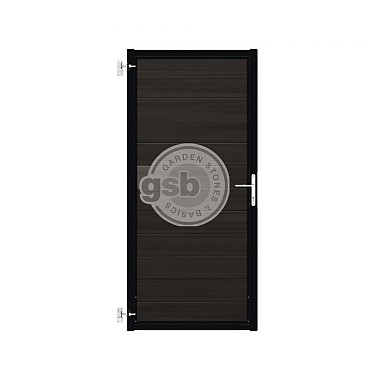 Composiet Poort Profi-Fence Solid Black 120x190cm - Zwart Frame (RAL 9005) Horizontaal
