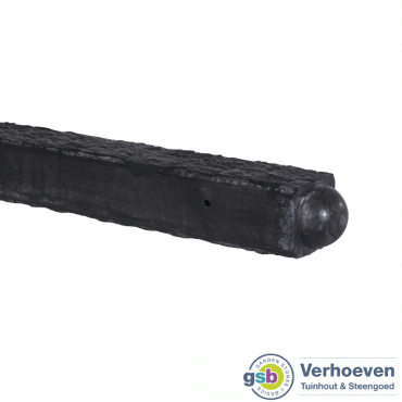 Graniet Betonpaal Antraciet | met Bol | 10x10cm | Gecoat | hout-beton syteem