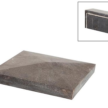 *Afdekmuts hardsteen 26x26x3-5cm met waterrand