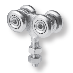 Viervoudig wielenblok met open lager M8 hoogte 61mm