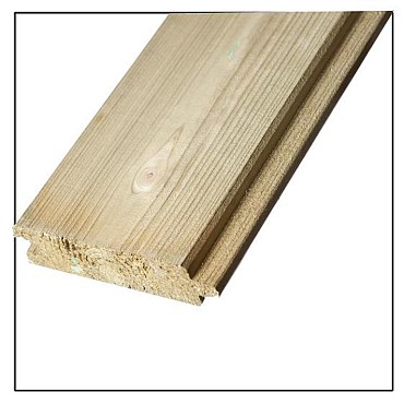 *Blokhutprofiel Vuren 28x143x1800mm KOMO FSC