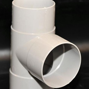 *PVC WA T-stuk 75mm grijs 45°