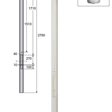Graniet Betonpaal Wit | met Bol | 10x10cm | Gecoat | hout-beton syteem