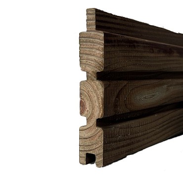 Douglas triple profiel Rhombus dubbelzijdig 28x140x4000mm (Wb 134mm) Bruin
