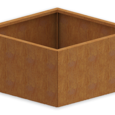 Cortenstaal plantenbak Vierkant 100x100x100cm met bodemplaat