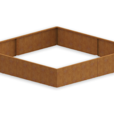 Cortenstaal plantenbak Vierkant XL 150x150x30cm