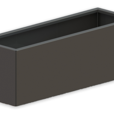 Gepoedercoat staal plantenbak Rechthoek 30x40x30cm RAL7016  met bodemplaat en wielen