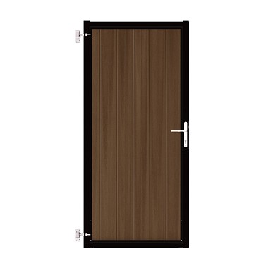 Composiet Poort Profi-Fence Verticaal Savanna Brown 90-120x190cm - RAL9005